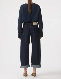 Nadia Cuffed Wide Leg Organic Cotton Jeans