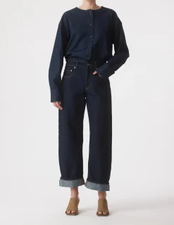 Nadia Cuffed Wide Leg Organic Cotton Jeans