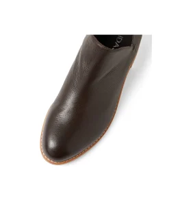 Nadio Cut Out Leather Flat Ankle Boots