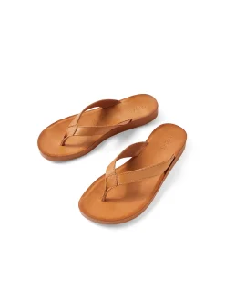 Nashi Contoured Leather Thong Sandals