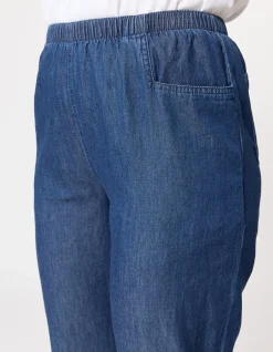 Nashville Elastic Waist Cotton Denim 3/4 Pant