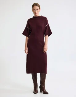 NATALYA KNIT CONTRAST PIPING DRESS