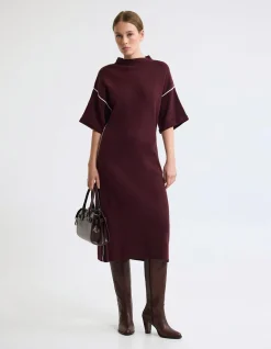 NATALYA KNIT CONTRAST PIPING DRESS