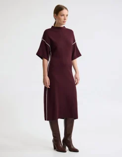 NATALYA KNIT CONTRAST PIPING DRESS