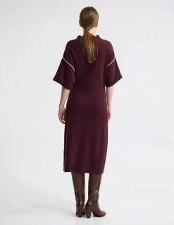NATALYA KNIT CONTRAST PIPING DRESS