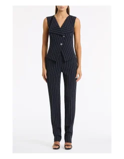 NAVY PINSTRIPE DOUBLE BREASTED VEST