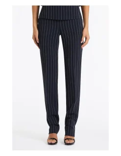 NAVY PINSTRIPE SLIM LEG PANT