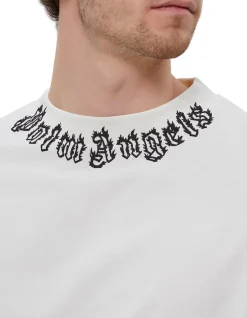 Neck Logo T-shirt with Gothic Letters