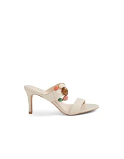 Neptune Gem Embellished Leather Heeled Sandals