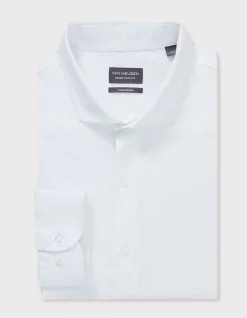 NEVERTUCK LONG SLEEVE COTTON LINEN BLEND SHIRT