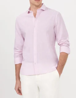 NEVERTUCK PRE LONG SLEEVE LINEN BLEND SHIRT
