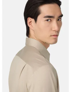 NEW YORK REG FIT COLLAR POLO COTTON SILK SHIRT
