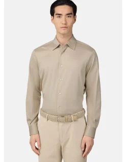 NEW YORK REG FIT COLLAR POLO COTTON SILK SHIRT