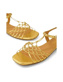 Niala Woven Strap Leather Sandals