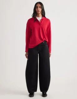 NIA LONG SLEEVE KNIT POLO