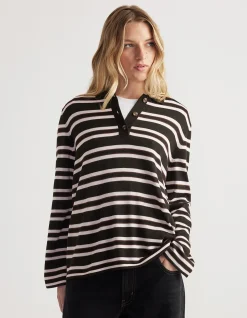 NIA LONG SLEEVE KNIT POLO