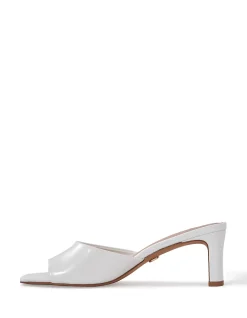 Nikita Optic White Leather Slim Heel Mule