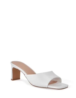Nikita Optic White Leather Slim Heel Mule