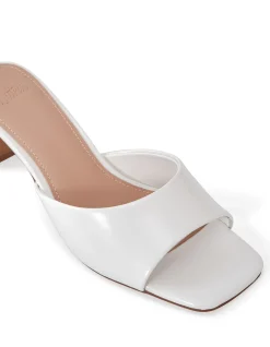 Nikita Optic White Leather Slim Heel Mule