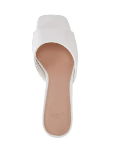 Nikita Optic White Leather Slim Heel Mule
