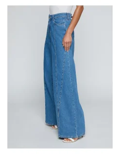 Niles High Rise Twist Wide Leg Jeans