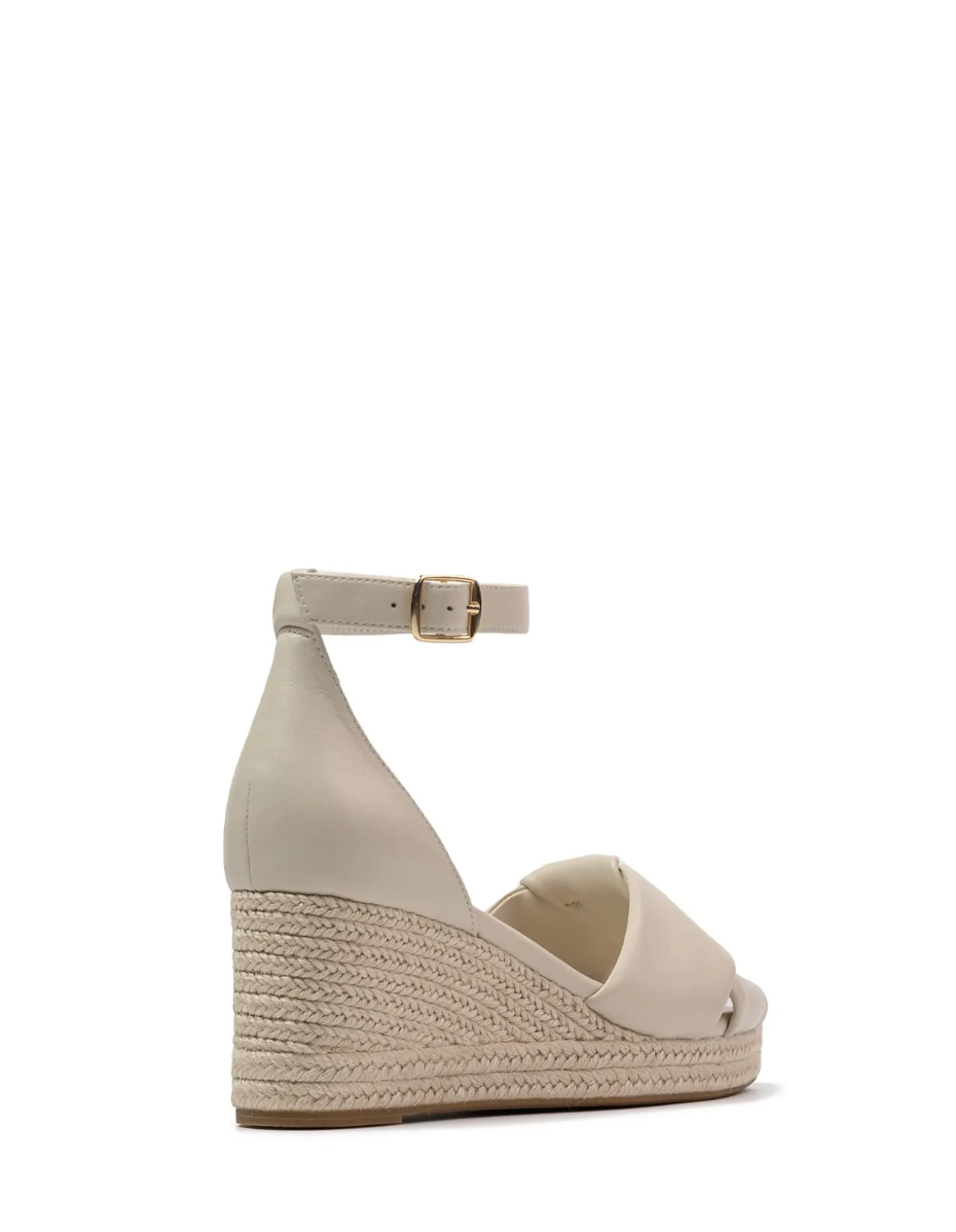 NILEY Vintage Ivory Leather Espadrille Wedge
