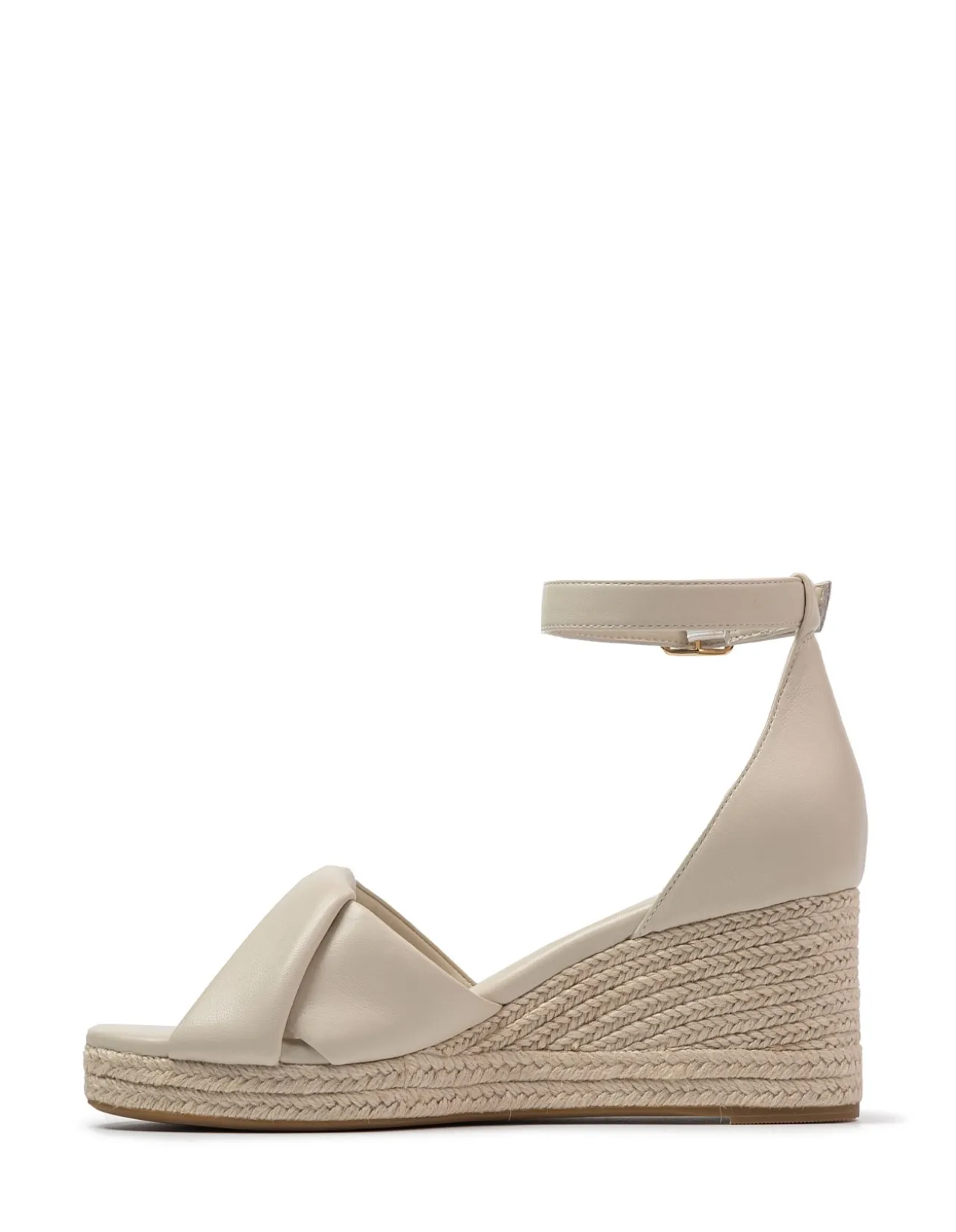 NILEY Vintage Ivory Leather Espadrille Wedge