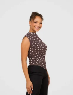NONI OFF SHOULDER PRINT TOP