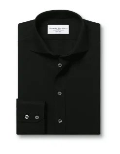 Non-iron stretch poplin cutaway slim fit shirt