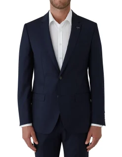 NOTCH LAPEL TWILL SUIT JACKET