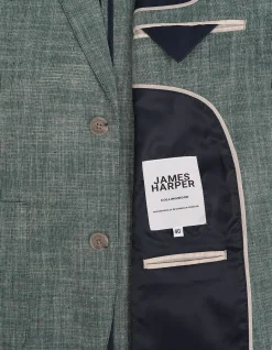 NOTCH LAPEL PATCH POCKET COTTON VISC LINEN JACKET