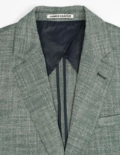 NOTCH LAPEL PATCH POCKET COTTON VISC LINEN JACKET