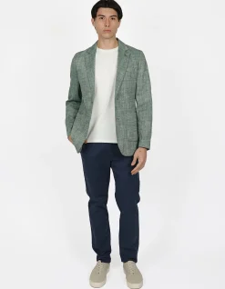 NOTCH LAPEL PATCH POCKET COTTON VISC LINEN JACKET