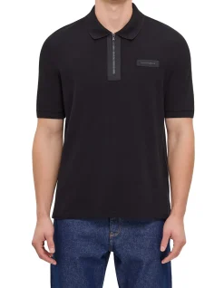Nylon Pocket Organic Cotton Zip Polo Shirt