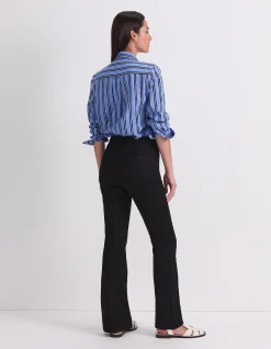 Nyra Pintuck Straight Kick Flare Jean