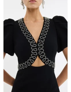 NYX PUFF SLEEVE MIDI DRESS
