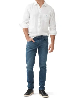 Oaro Slim Fit Bright Blue Italian Denim Jeans