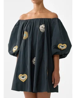 OFF SHOULDER PUFF DRESS