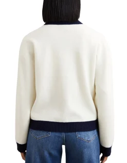 Olive Contrast Trim Button Front Cardigan