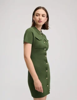 OLIVE KNITTED MINI DRESS