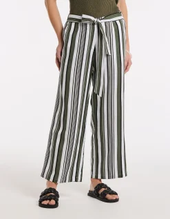 3/4 OLIVE STRIPE PANT