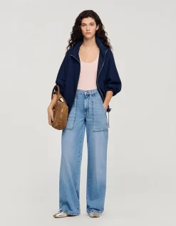Olsen Faded Wide Leg High Waist Jeans
