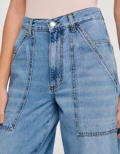 Olsen Faded Wide Leg High Waist Jeans