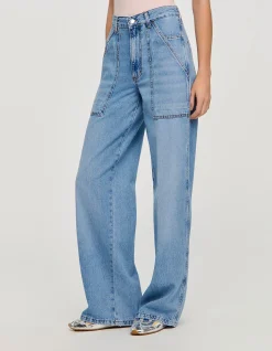 Olsen Faded Wide Leg High Waist Jeans