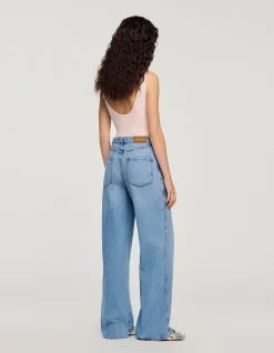 Olsen Faded Wide Leg High Waist Jeans