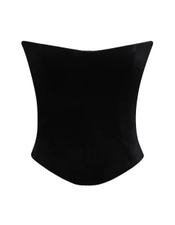 OMARI VELVET STRAPLESS CORSET TOP