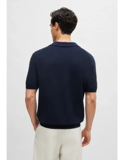 Open-Collar Polo Sweater