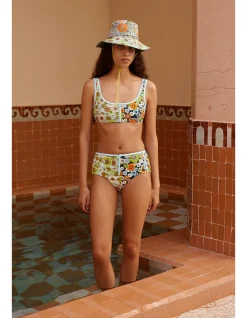 Orange Blossom Zip Scoop Top