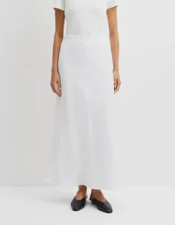 Organically Grown Linen Pull On Midi Skirt