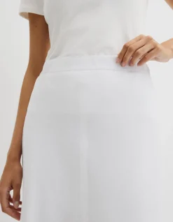 Organically Grown Linen Pull On Midi Skirt